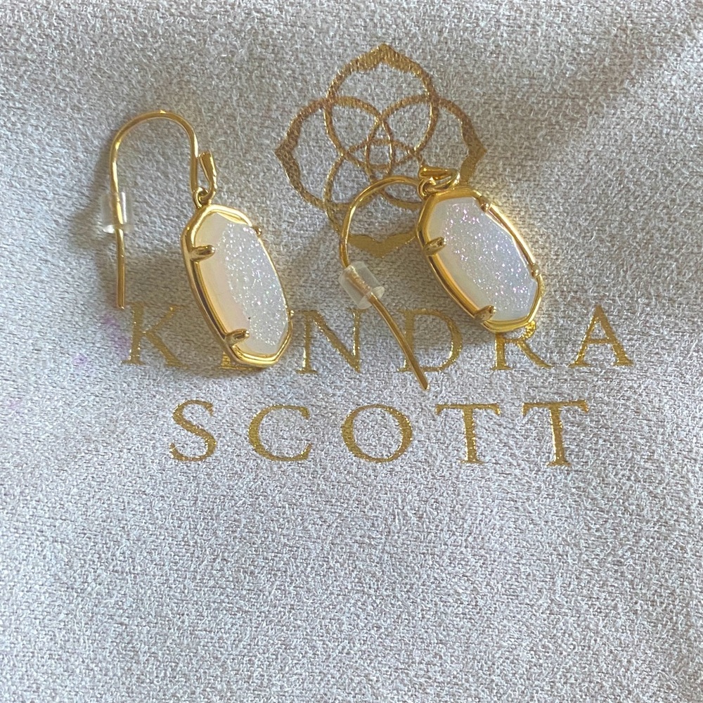 Kendra Scott Gold Vermeil Iridescent drusy Lee drop earrings
